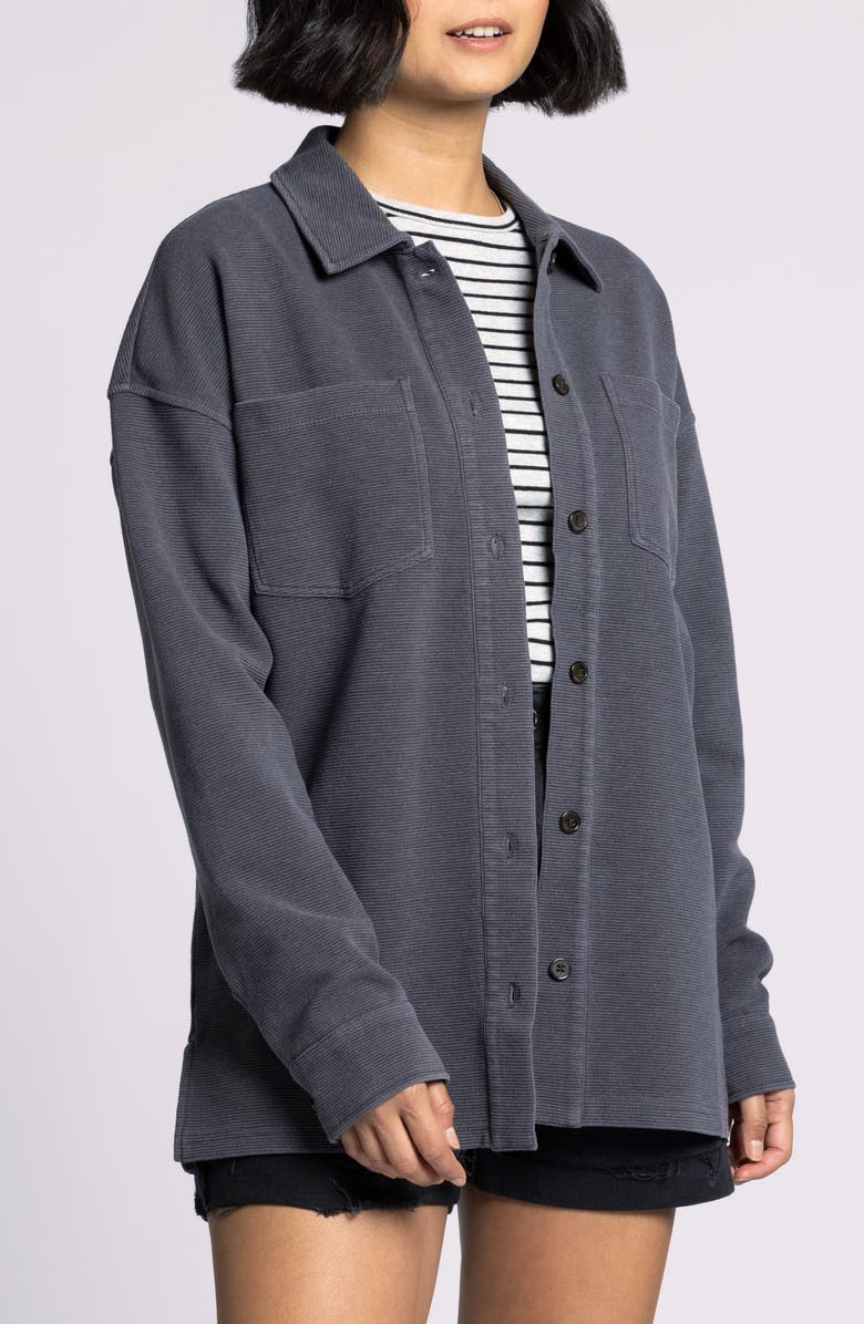 Thread & Supply Brooke Oversize Cotton Blend Shirt Jacket, Alternate, color, Warm Charcoal