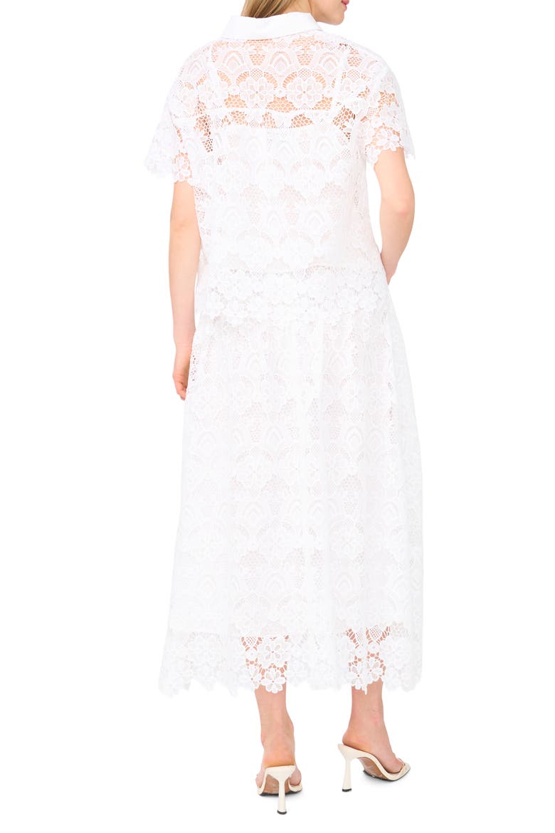 Lace Button-Up Shirt, Alternate, color, ULTRA WHITE