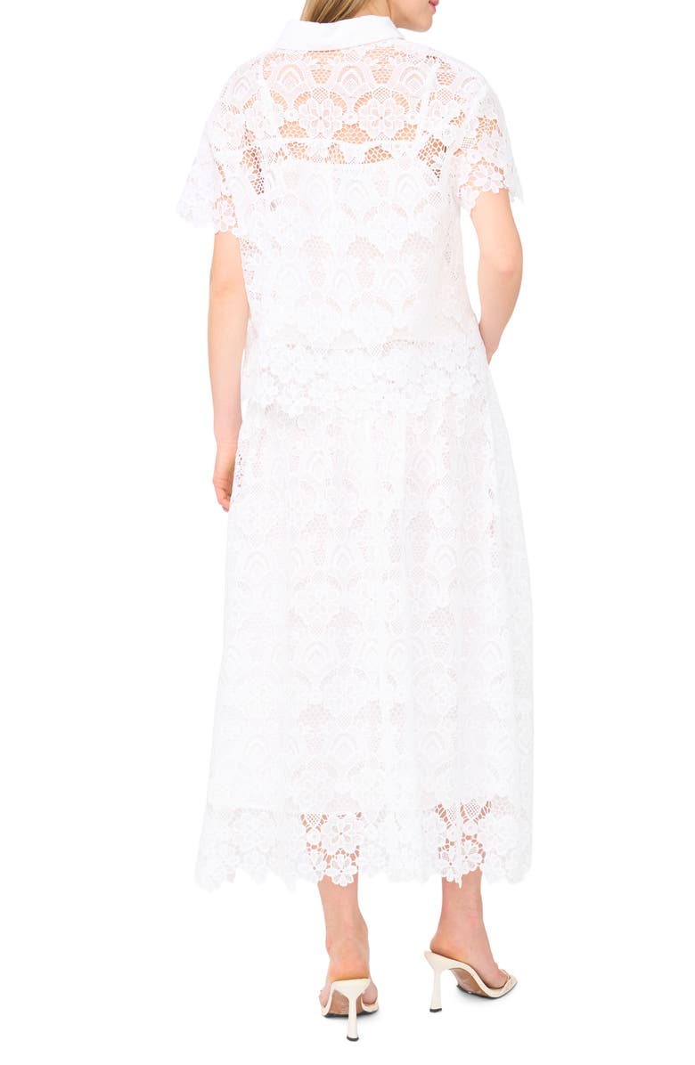 Ted Baker Lace Button-Up Shirt, Alternate, color, Ultra White