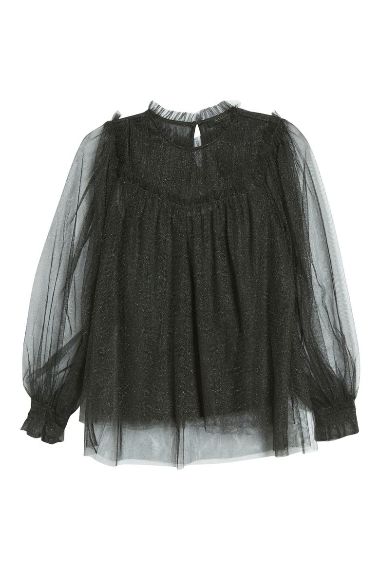Perri Long Sleeve Top, Alternate, color, METALLIC BLACK
