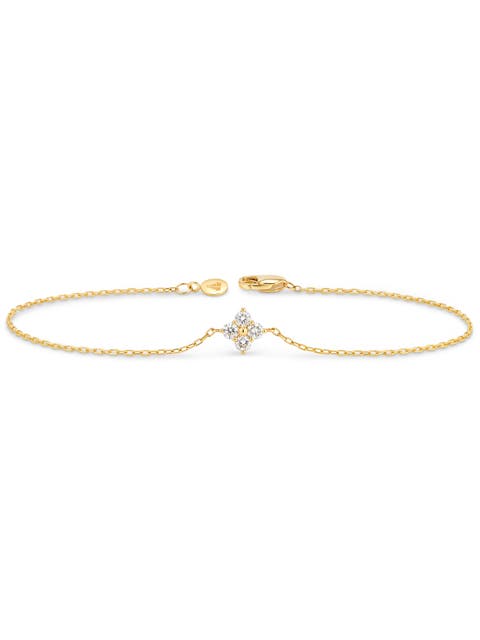 Clover Lab Grown Diamond Chain Bracelet in 14K Gold