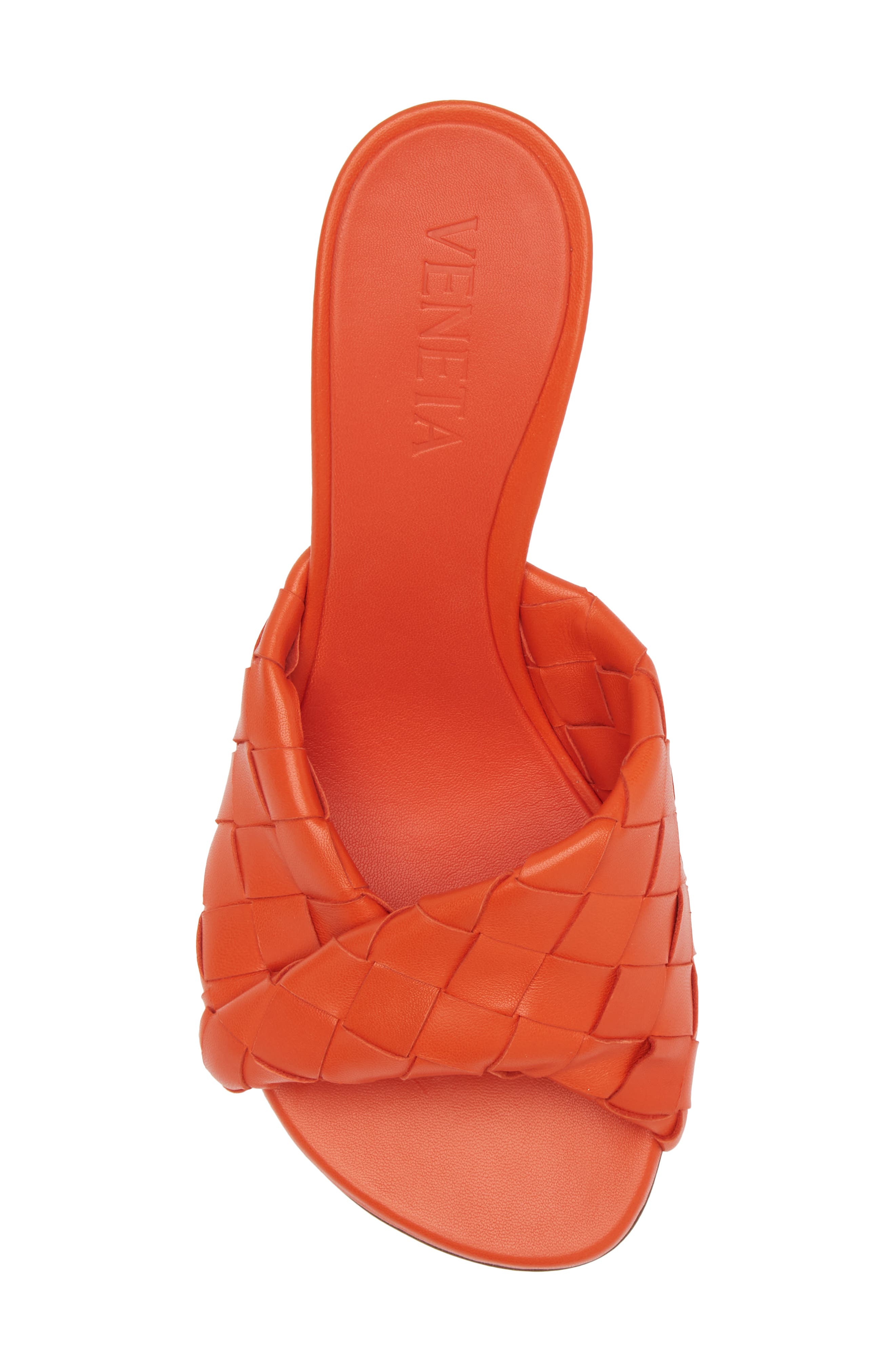 Bottega Veneta Blink Intrecciato Lambskin Leather Sandal, Alternate, color, New Orange
