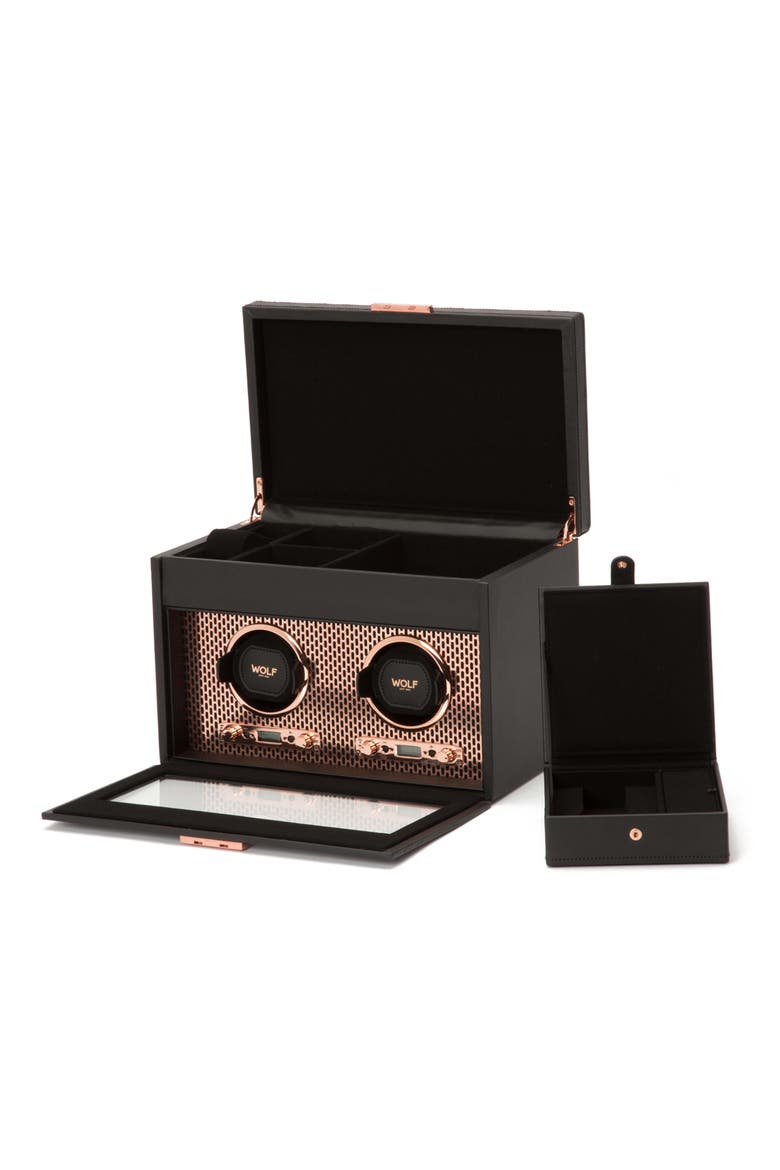 Axis Double Watch Winder with Storage, Alternate, color, COPPER