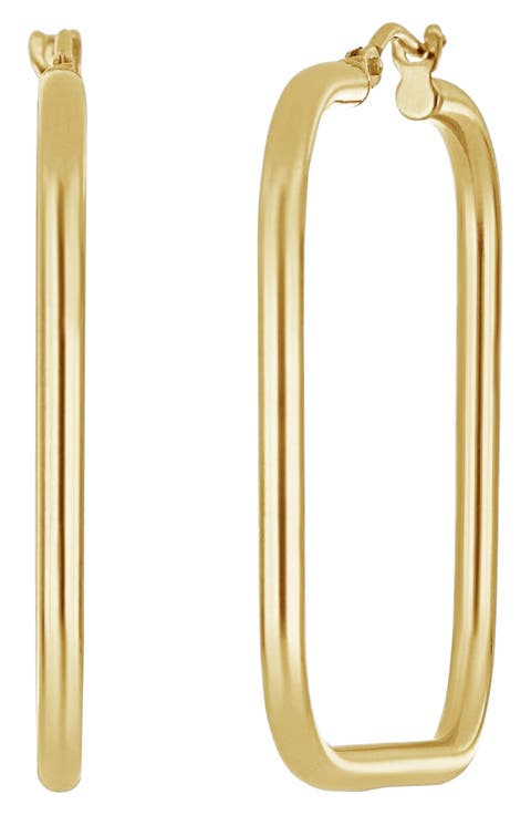 14K Gold Square Hoop Earrings (Trunk Show Exclusive)