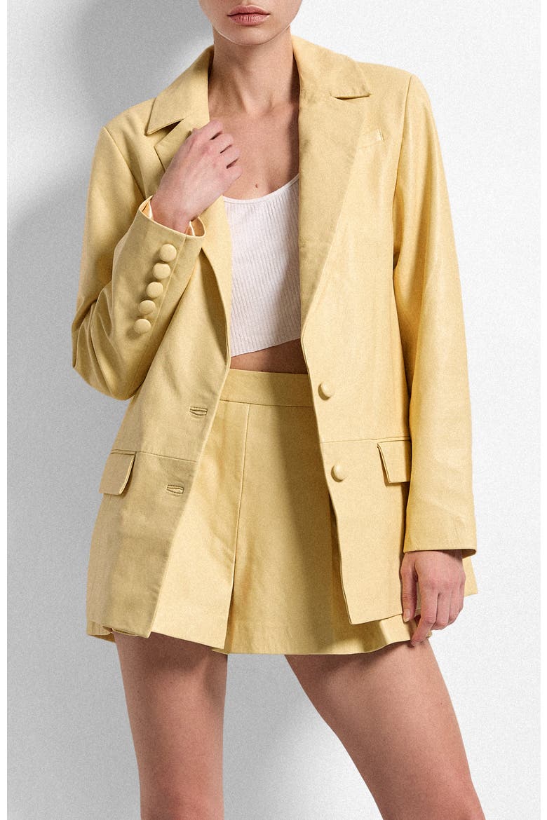 Willow Upcycled Leather Blazer, Main, color, MAUVE