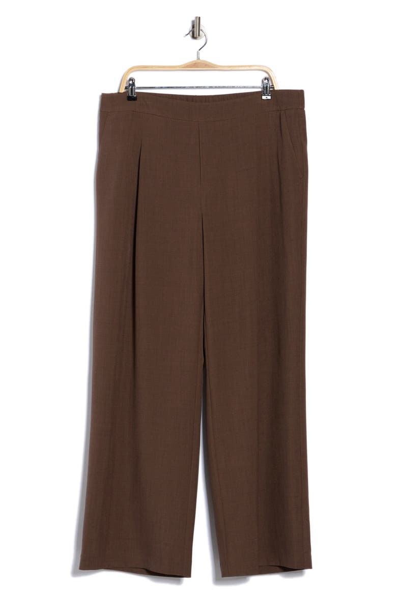Pull-On Wide Leg Pants, Alternate, color, DARK BROWN MELANGE