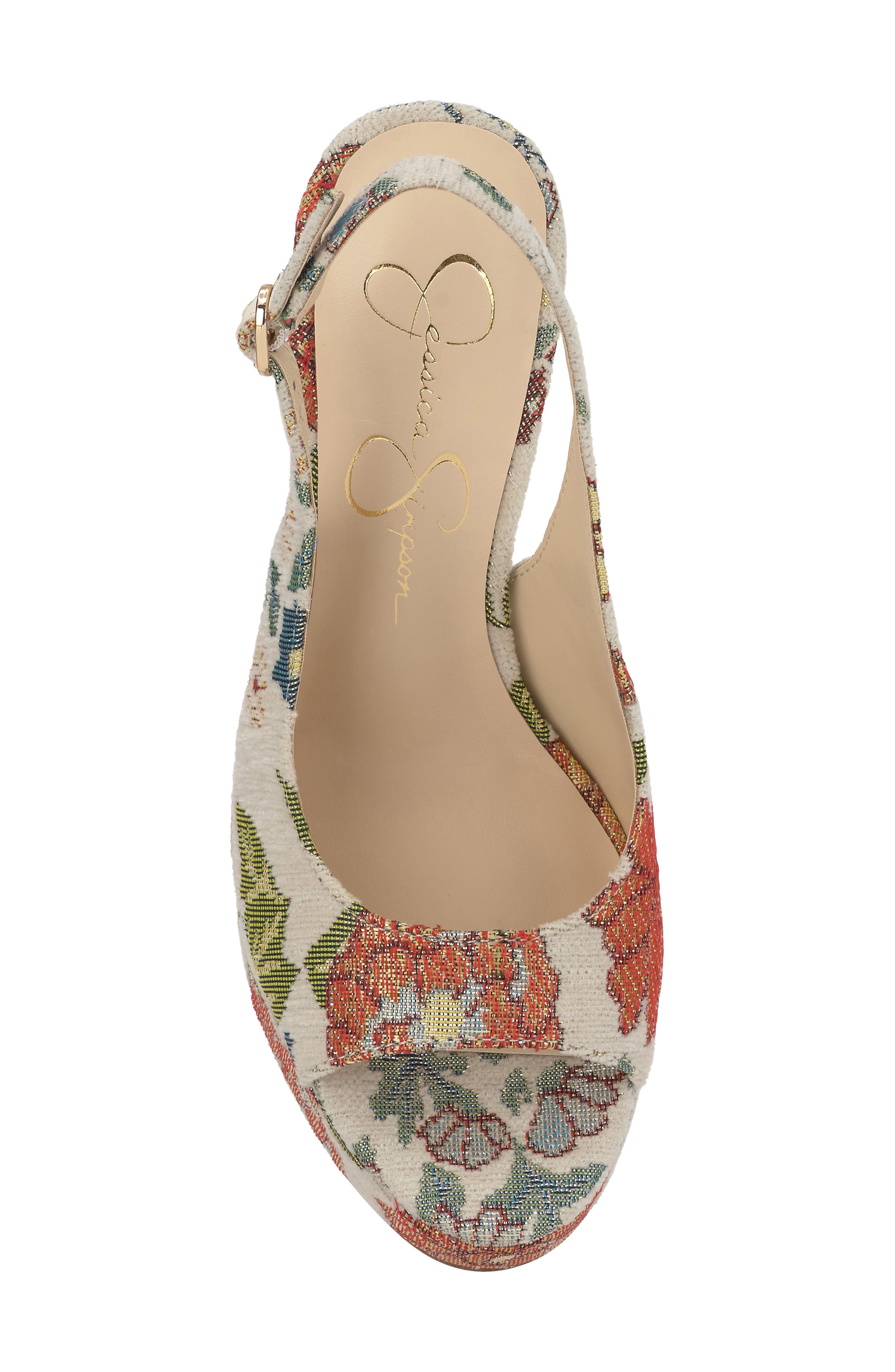 Jessica Simpson Sibilla Slingback Platform Sandal, Alternate, color, Cream Multi