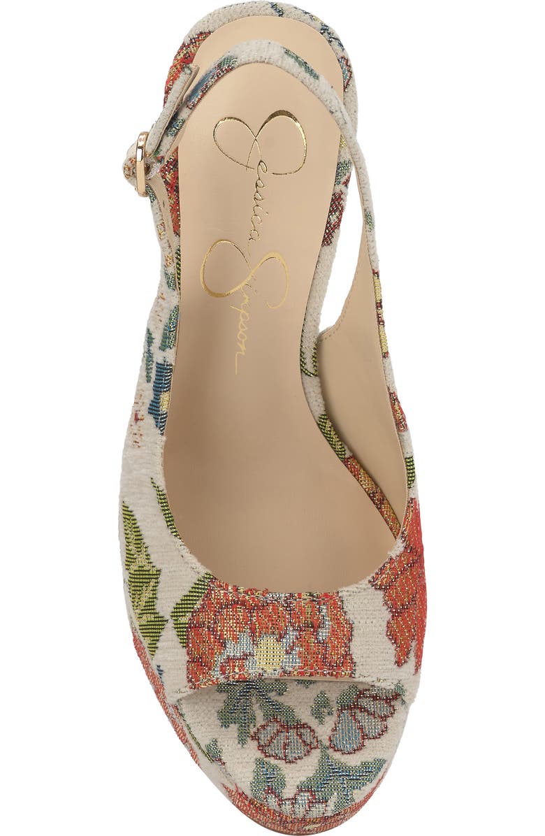Jessica Simpson Sibilla Slingback Platform Sandal, Alternate, color, Cream Multi