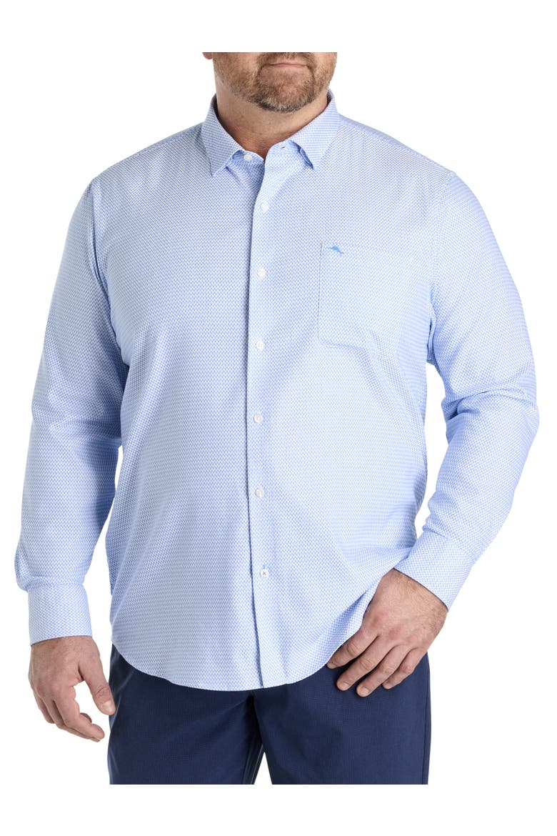 Big & Tall Sarasota Stretch Ventura Coast Sport Shirt, Alternate, color, VACATION BLUE