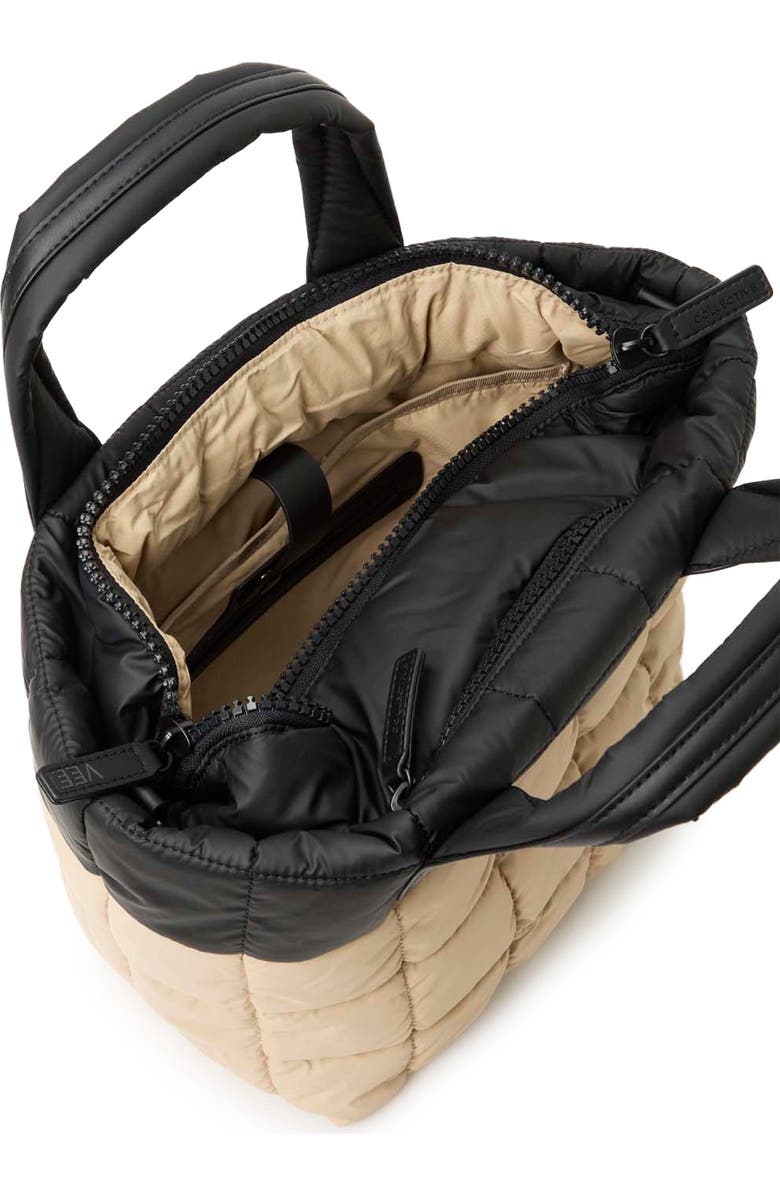 VeeCollective Small Porter Colorblock Recycled Nylon Tote, Alternate, color, Black/ Desert Multi