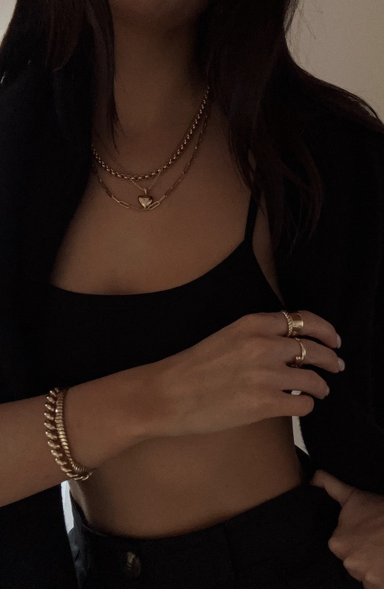 Kinn Petite Close To My Heart Necklace, Alternate, color, Gold