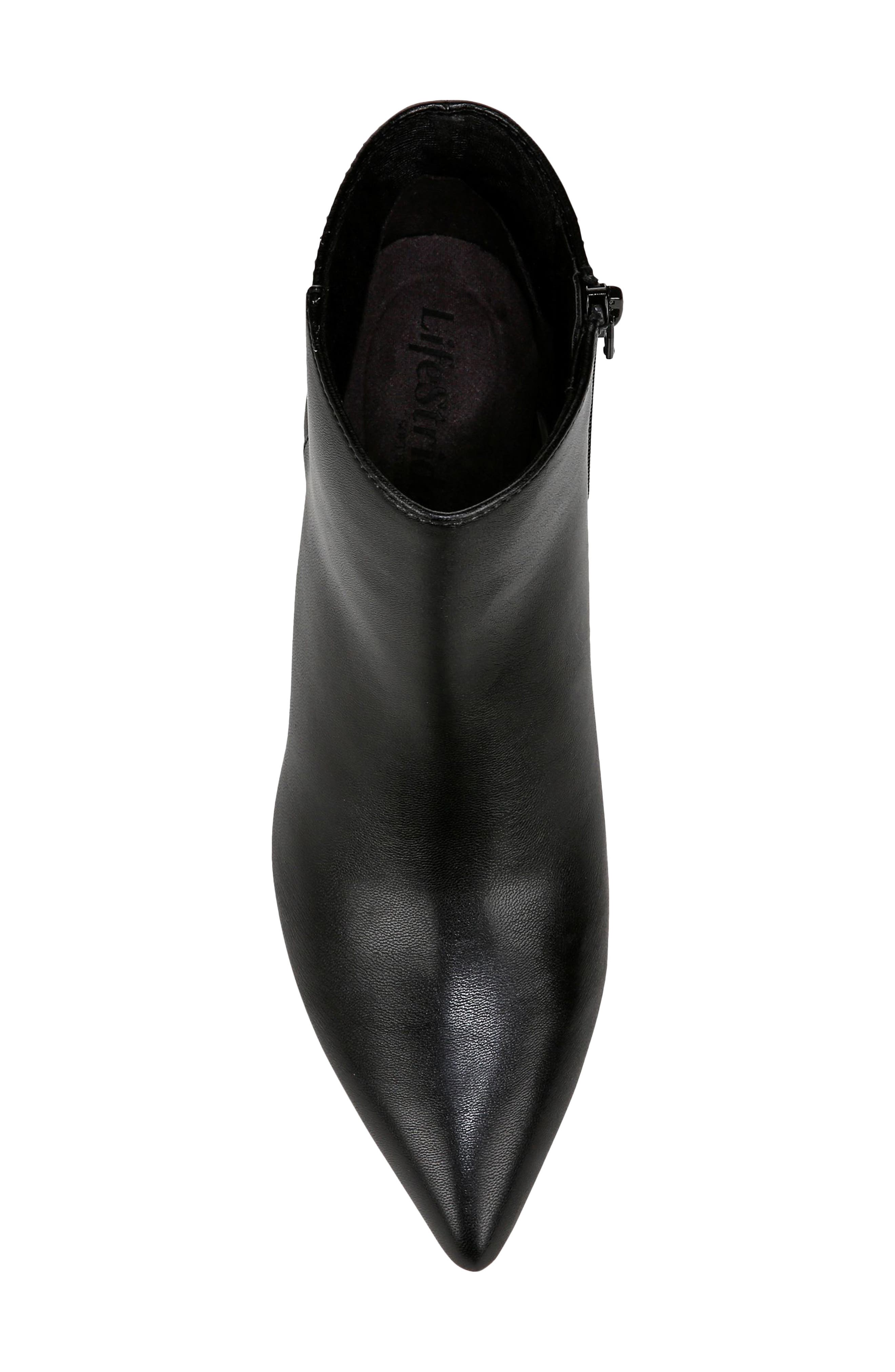LifeStride Maya Pointed Toe Kitten Heel Bootie, Alternate, color, Black