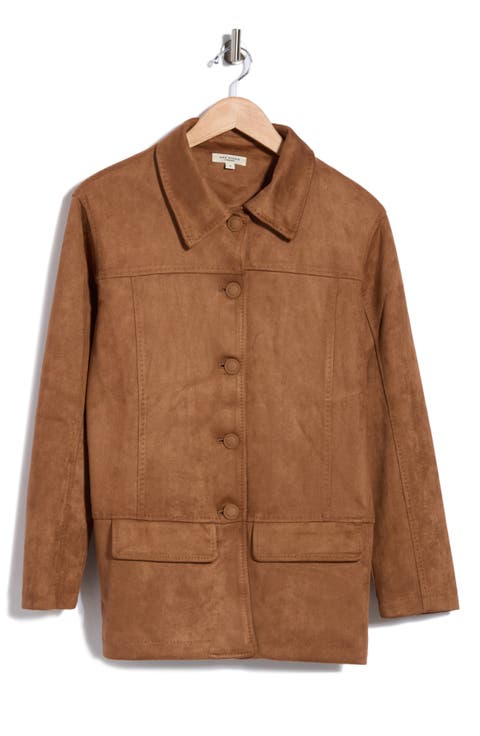 Faux Suede Barn Jacket