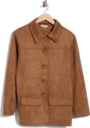 MAX STUDIO Faux Suede Barn Jacket