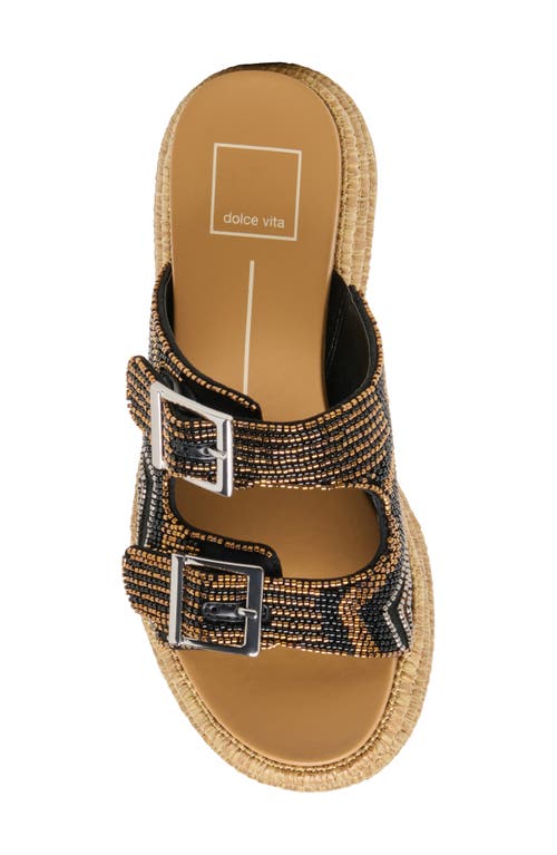 Dolce Vita Wixie Beaded Strap Platform Sandal In Black Multi Beads