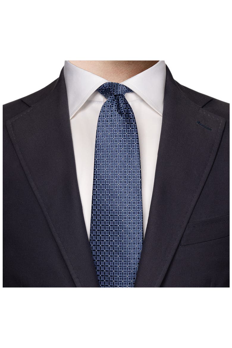 Diamond Jacquard Silk Tie, Alternate, color, DARK BLUE