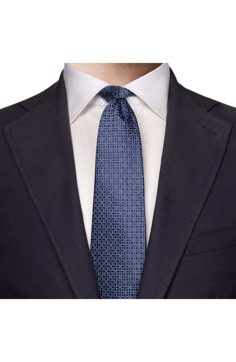 Eton Diamond Jacquard Silk Tie, Alternate, color, 