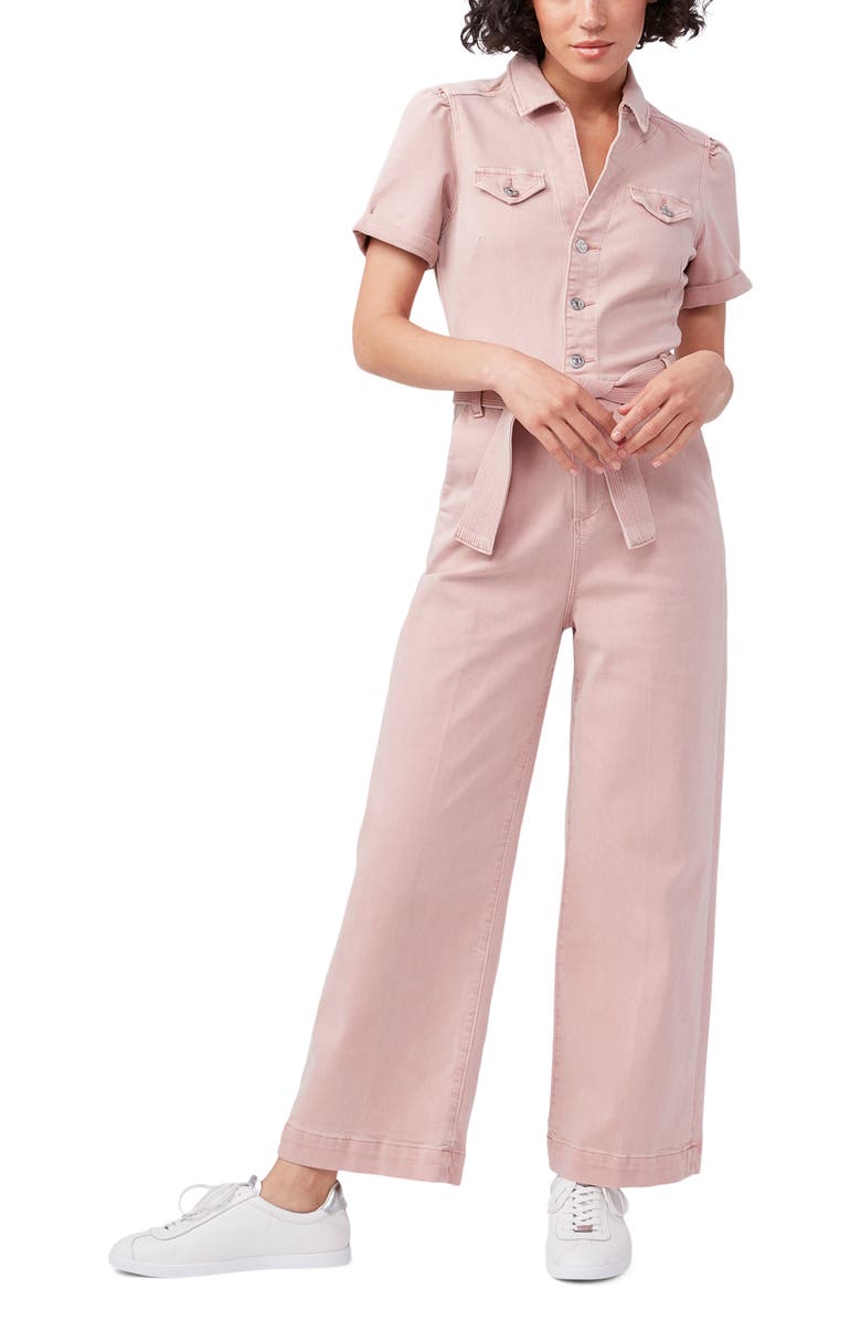 PAIGE Anessa Cotton Blend Wide Leg Jumpsuit, Alternate, color,