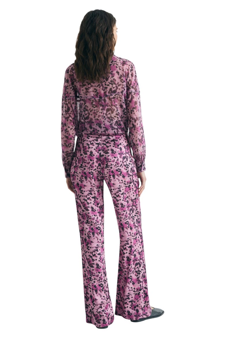 Animal Print Fluid Pants, Alternate, color, Mauve
