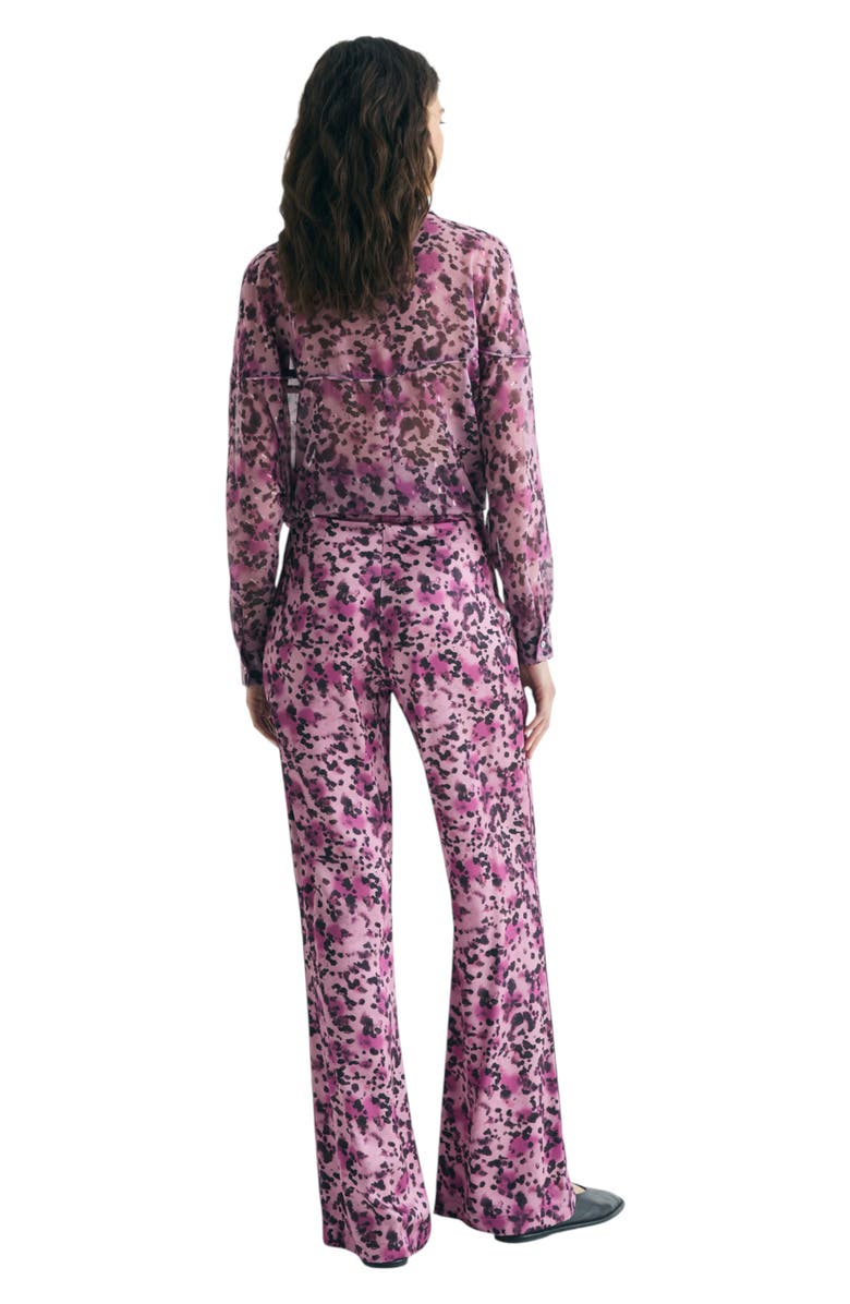 Scalpers Animal Print Fluid Pants, Alternate, color, Mauve