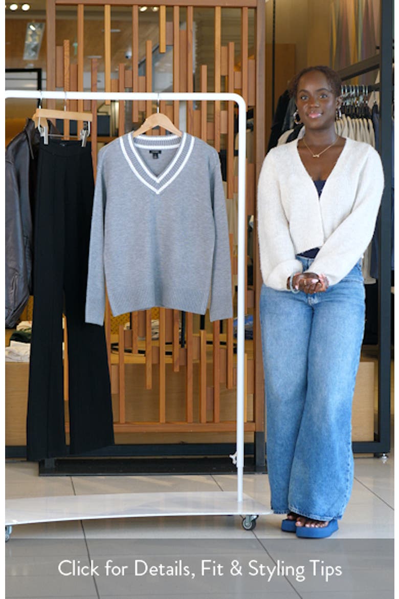 Contrast V-Neck Sweater video