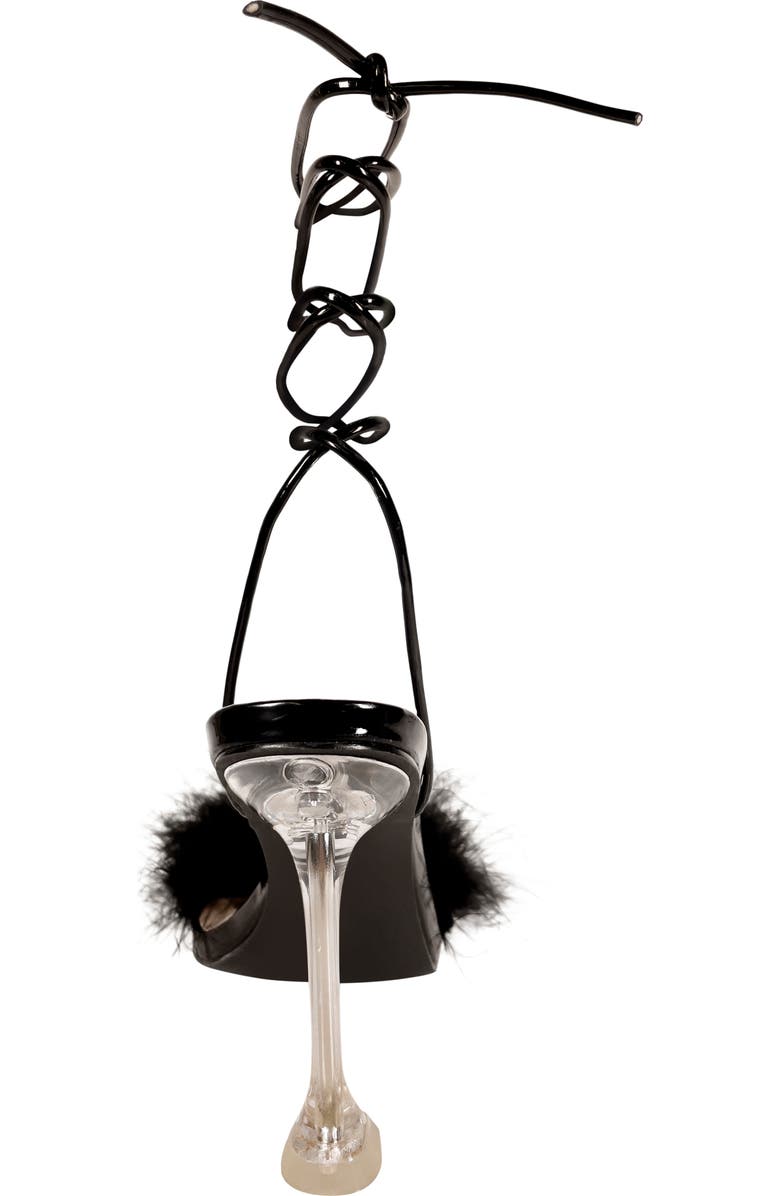 AZALEA WANG Warwick Lace-Up Feather Sandal, Alternate, color,