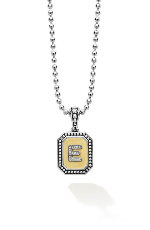Signature Caviar Diamond Initial Pendant Necklace