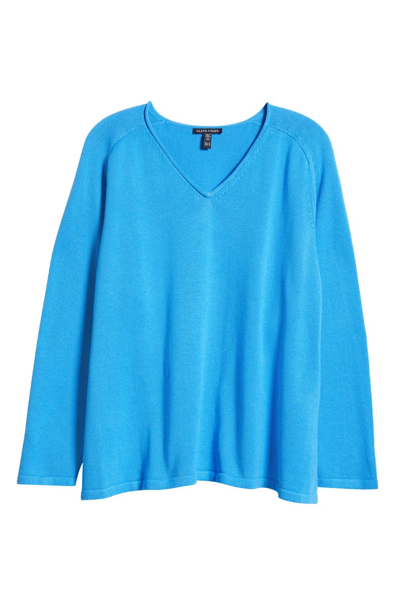 Eileen Fisher V-Neck Sweater, Alternate, color, Azure
