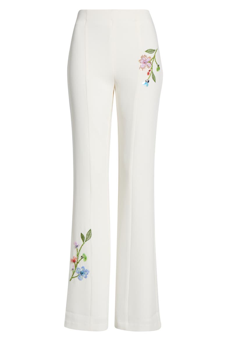 Kailyn Floral Embroidery Flare Pants, Alternate, color, IVORY/ MULTI