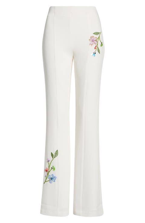 Kailyn Floral Embroidery Flare Pants