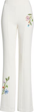 Cinq à Sept Kailyn Floral Embroidery Flare Pants