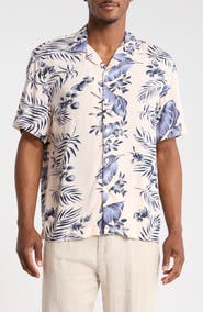 DENIM AND FLOWER Relaxed Fit Floral Camp Shirt