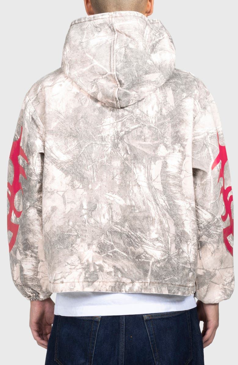 PLEASURES Hunt Oversize Camo Cotton Canvas Hoodie, Alternate, color, Camo