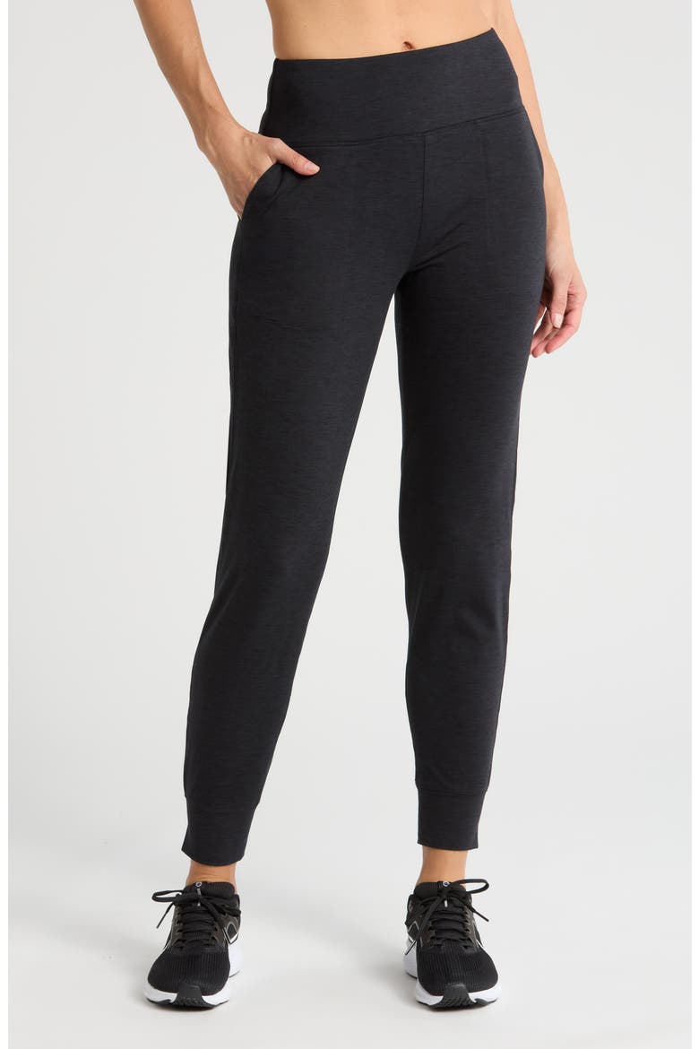 Heather Comfort Joggers, Main, color, BLACK