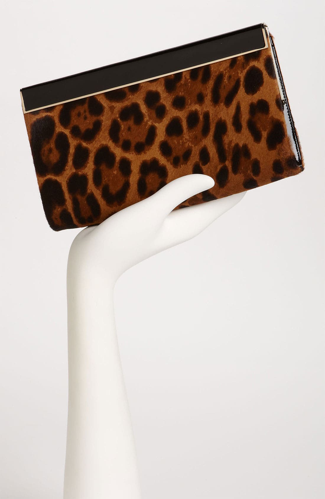 'Cayla' Calf Hair Clutch, Alternate, color, LEOPARD