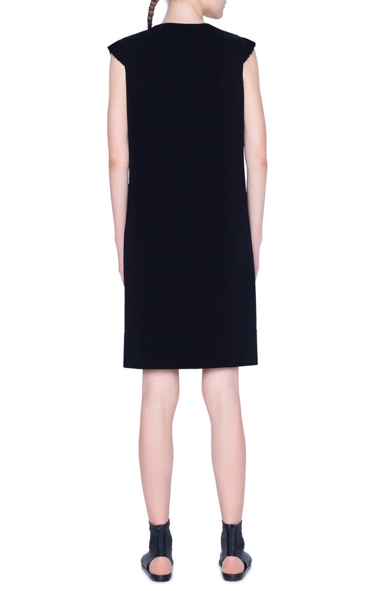 Akris punto Plissé Trim Sleeveless Crepe Dress, Alternate, color, 