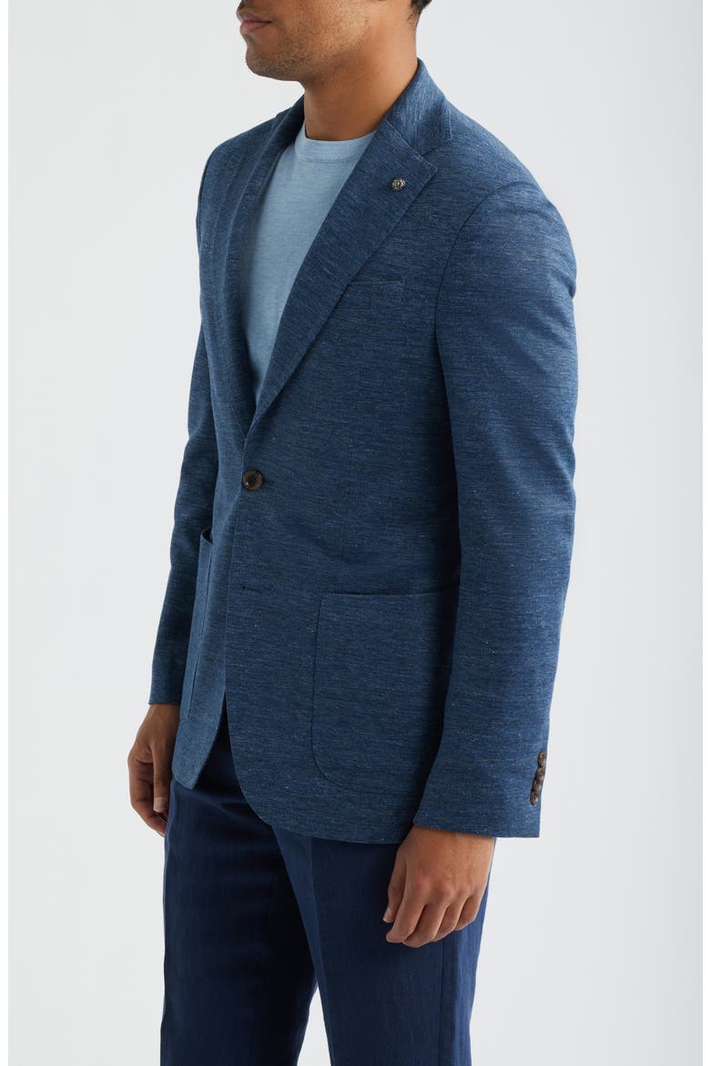 Hampton Navy Knit Cotton & Wool Mélange Sport Coat, Alternate, color, NAVY