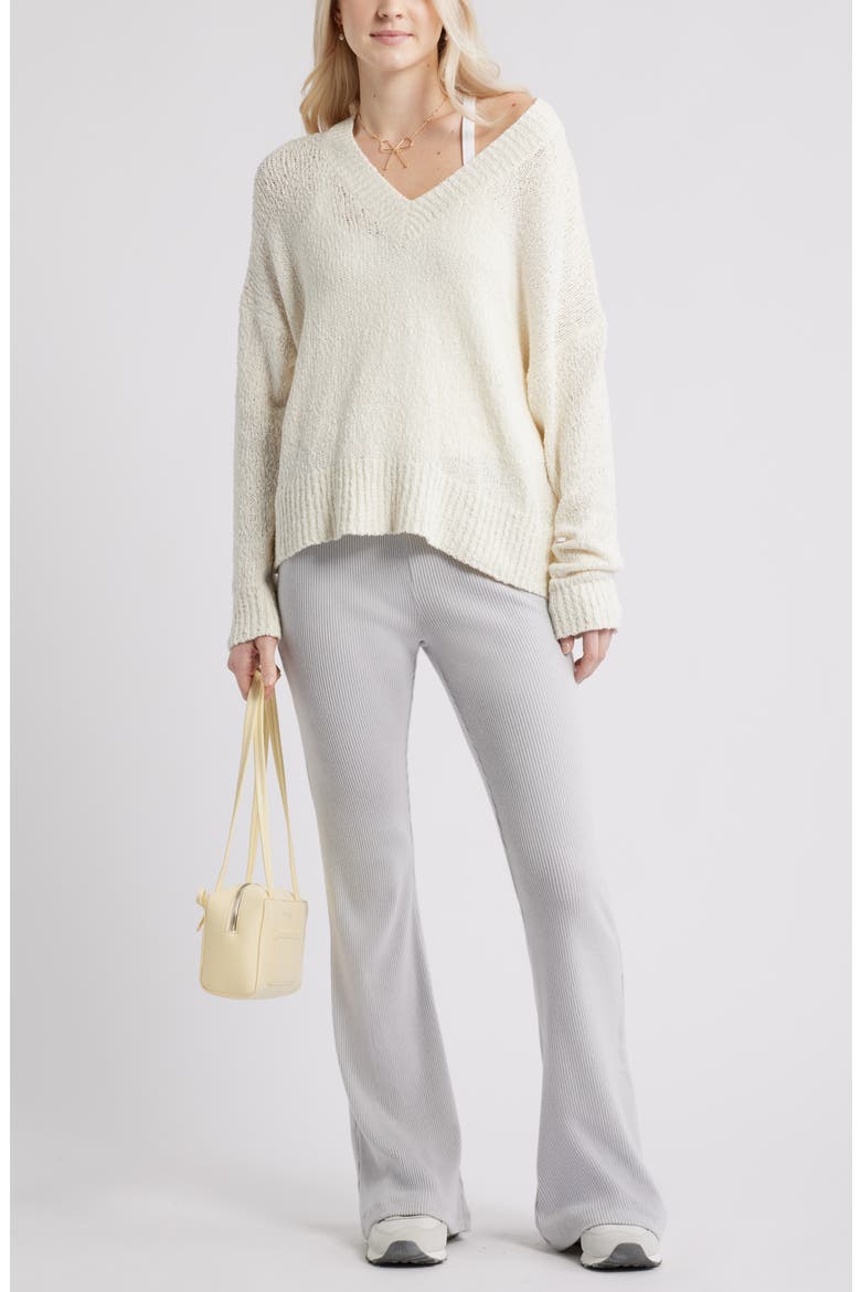 Oversize V-Neck Sweater, Alternate, color, IVORY