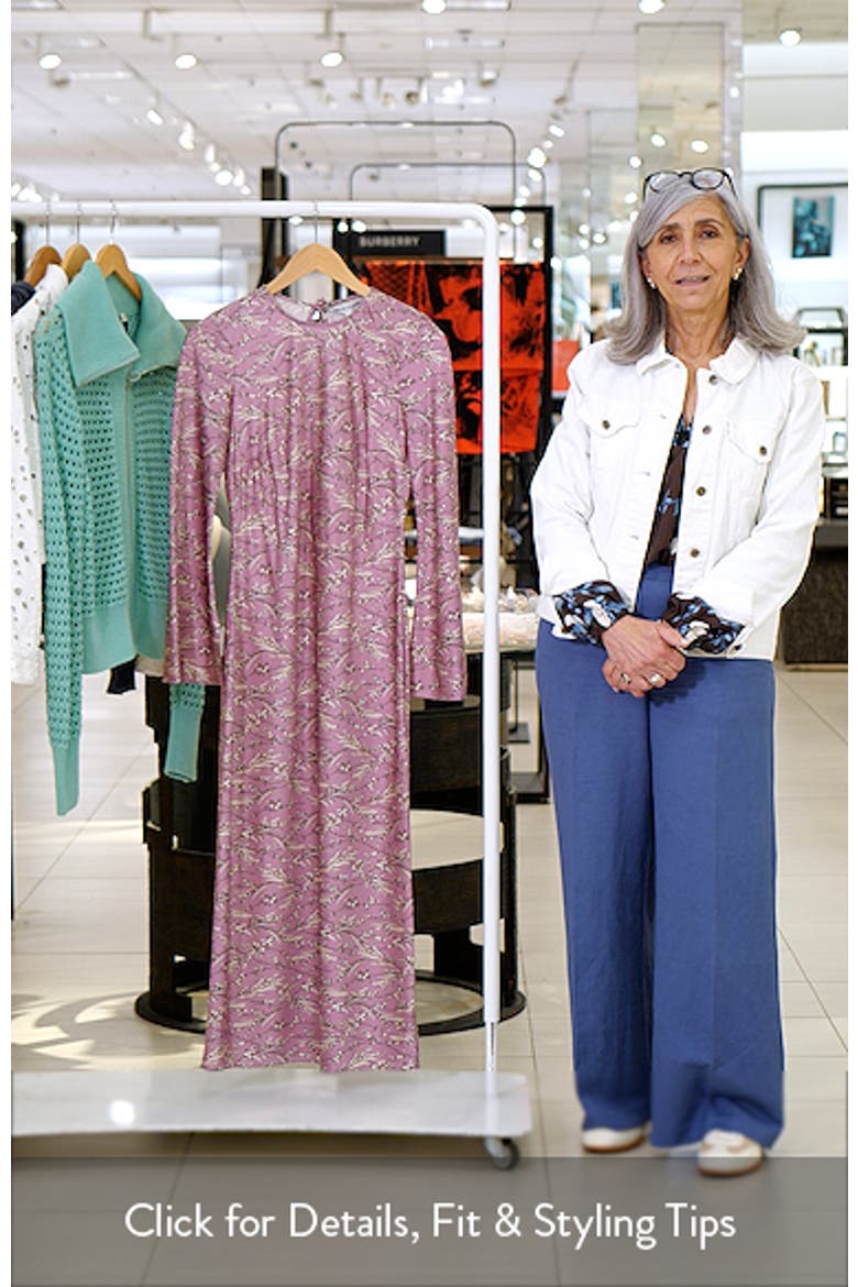 Gemma Floral Long Sleeve Silk Blend Dress video