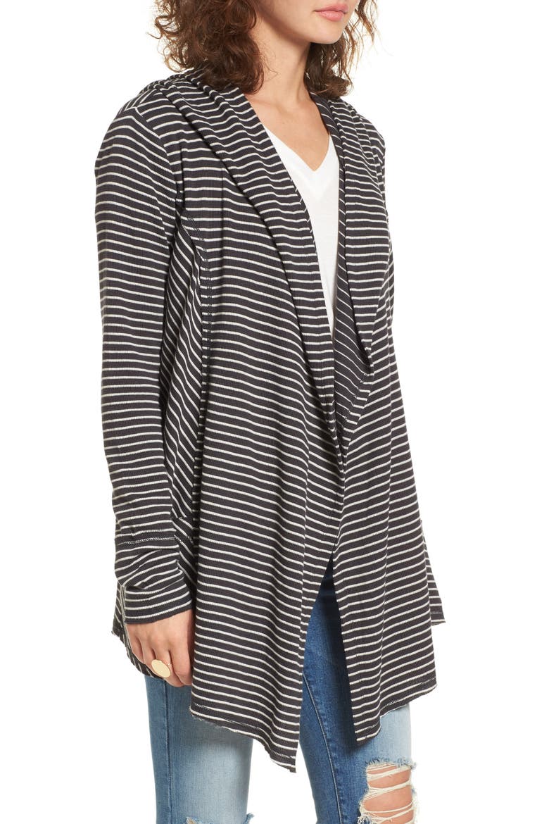 Make Way Thermal Hooded Cardigan, Alternate, color, OFF BLACK