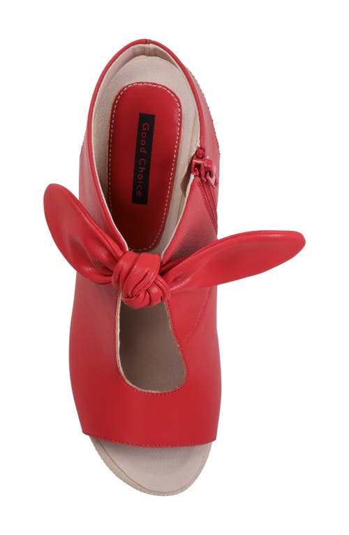 Gc Shoes Women's Kimora Knot Detail Block Heel Dress Sandals In Red