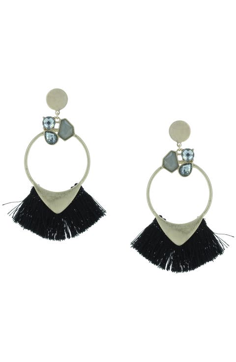 Gold-Plated Mamba Fringe Drop Earrings