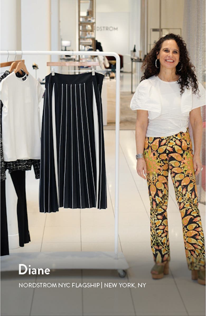 Zina Colorblock Pleated Midi Skirt, sales video thumbnail