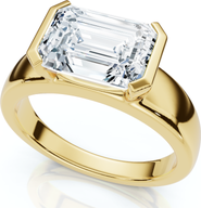 Bliss Diamond Certified 3Ct East West Emerald Diamond Engagement Ring 14k Gold or Pt Lab Grown