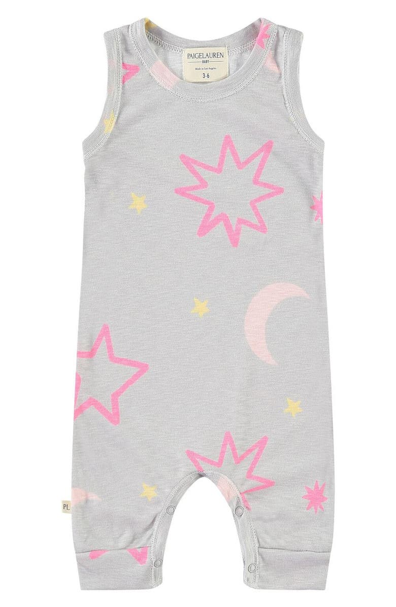 PAIGELAUREN French Terry Sleeveless Romper, Main, color, 