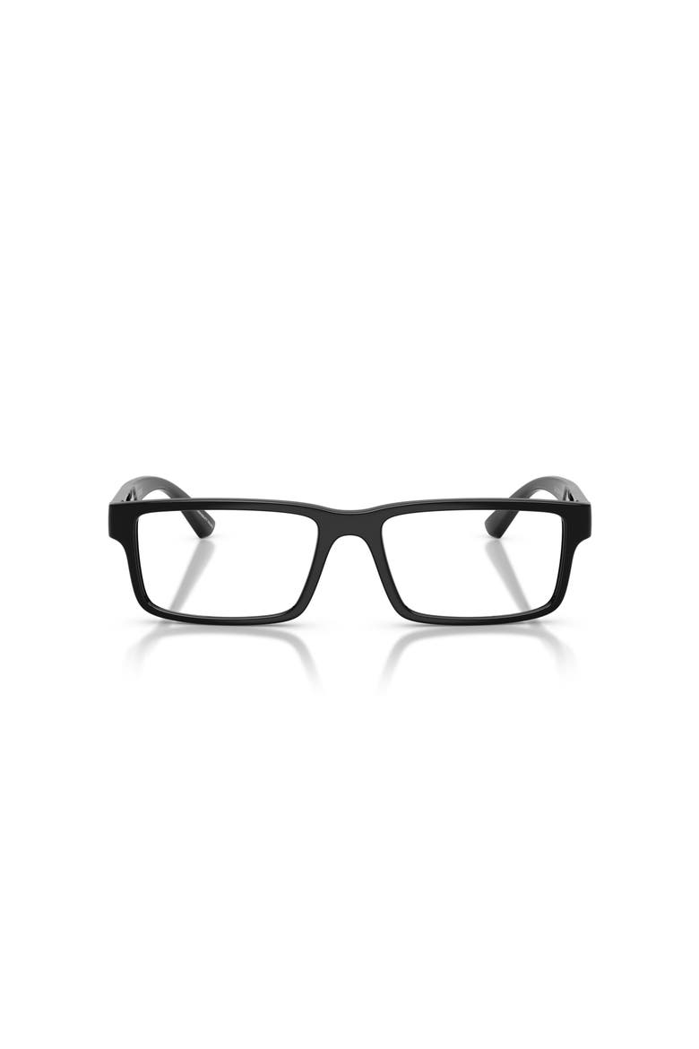 55mm Rectangle optical glasses, Alternate, color, Black/ Silver