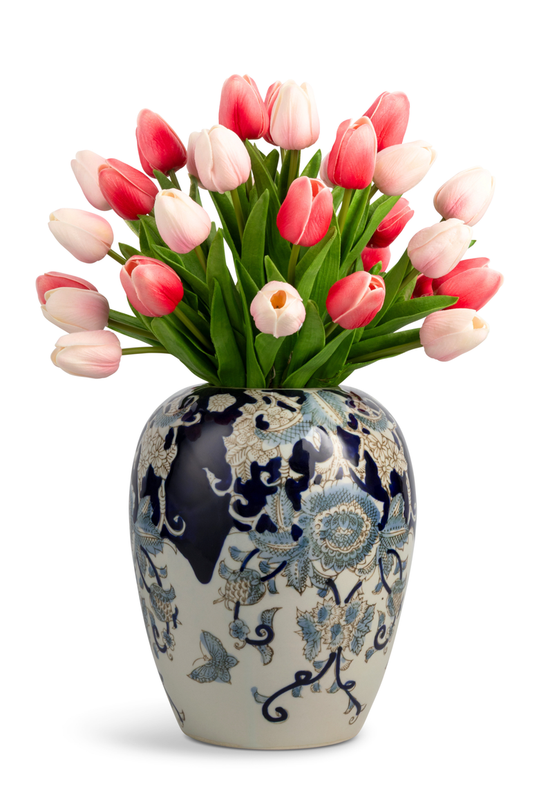 Odette RealTouch Tulip Toile Arrangement, Main, color, Pink