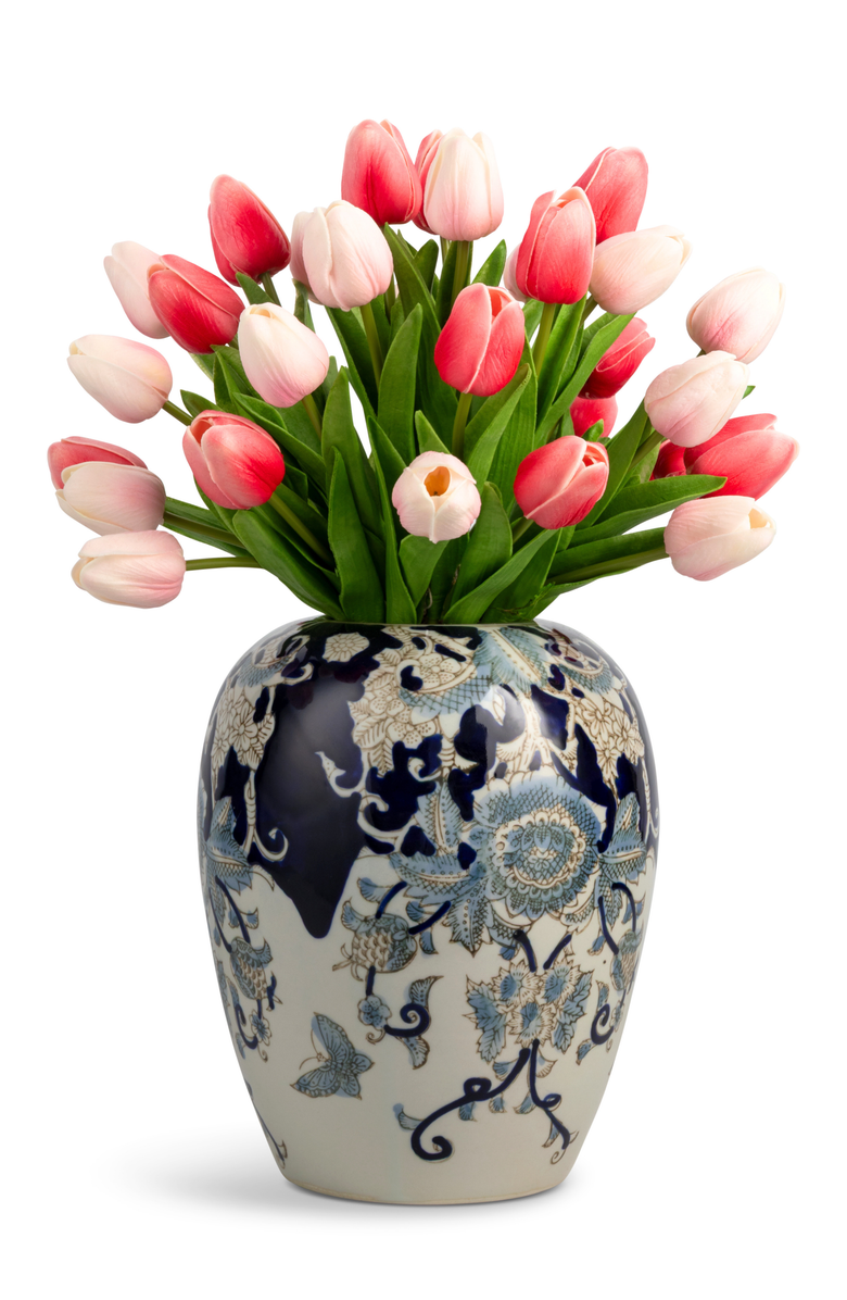 CocoBella Odette RealTouch Tulip Toile Arrangement, Main, color, Pink