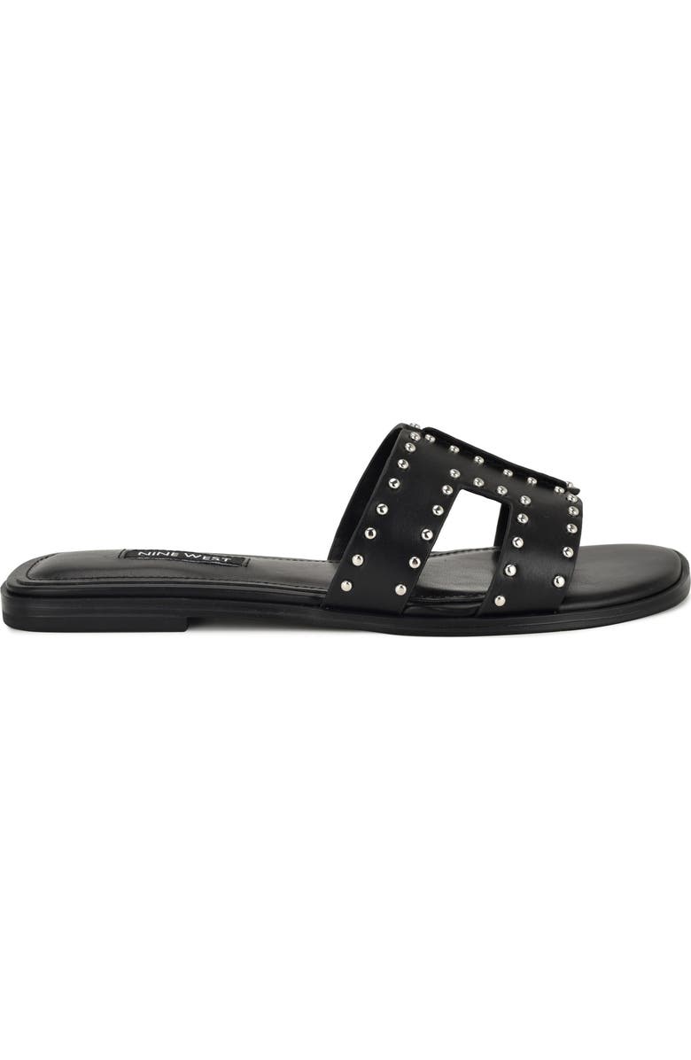 Nine West Giny Slide Sandal, Alternate, color, Black Stud