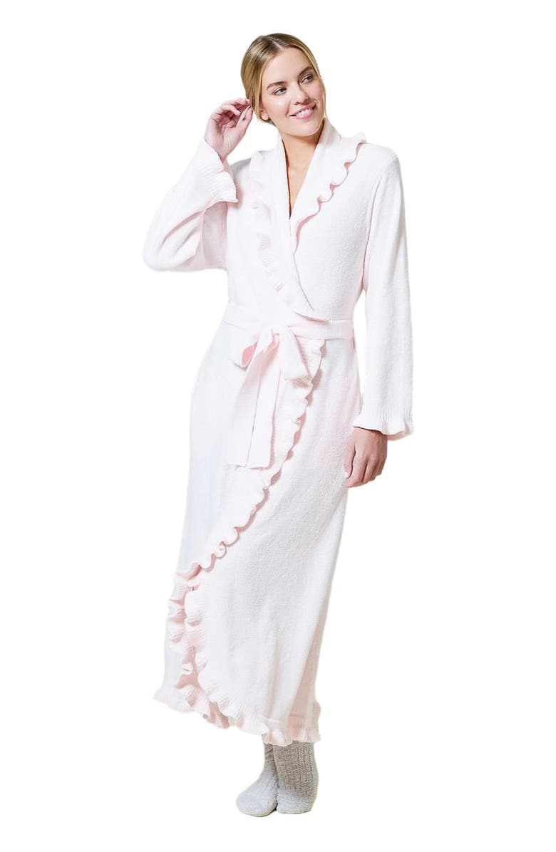 Softies Ruffle Chenille Robe, Main, color, Light Pink